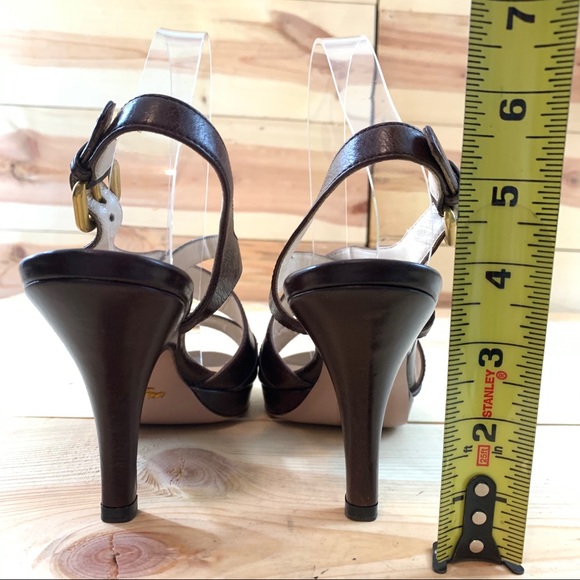 Prada brown leather cris cross platform sandals 40 - Picture 5 of 14